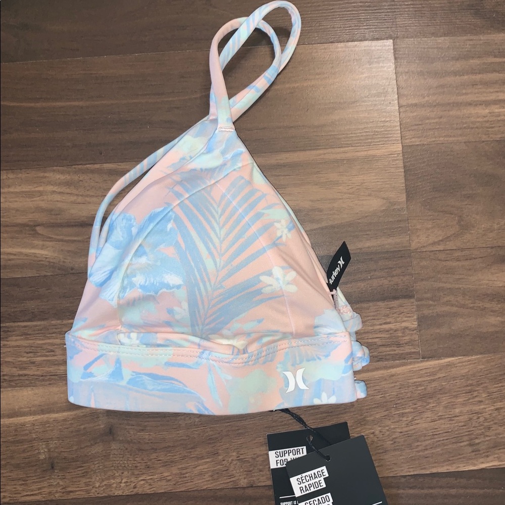NWT Hurley Floral Quick Dry Bikini Top - Large